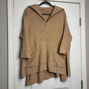 Barefoot Dream Tan Oversized Quarter Zip Sweater Size Small/Medium